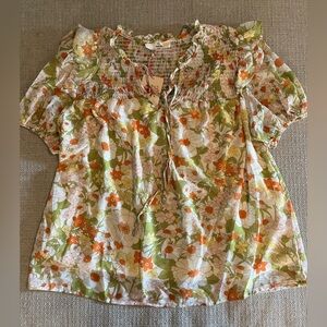 Brand New Entro 70s Inspired Flower Blouse